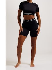 Juicy Couture Black Viscose Rib Cycling Shorts - Image 1 of 4