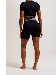 Juicy Couture Black Viscose Rib Cycling Shorts - Image 2 of 4