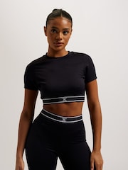 Juicy Couture Black Viscose Rib Cycling Shorts - Image 3 of 4