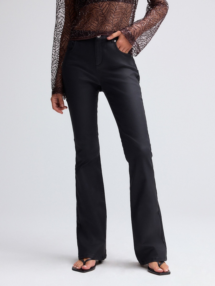 Czarny - Coated Flared Jeans - Image 3 of 4