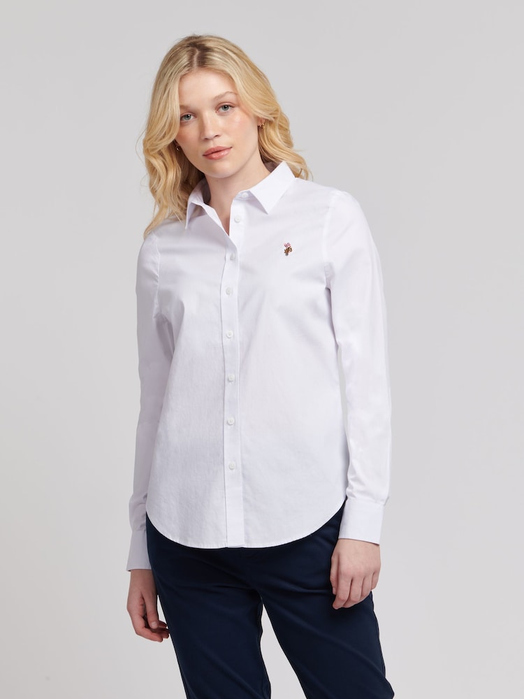 U.S. Polo Assn. White Womens Classic Fit Oxford 100% Cotton Shirt - Image 1 of 8