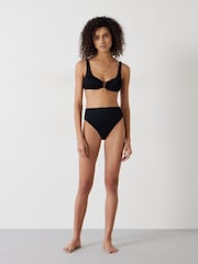 Hush Black Long Harper High Waisted Crinkle Bikini Bottoms - Image 2 of 6