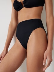 Hush Black Long Harper High Waisted Crinkle Bikini Bottoms - Image 3 of 6