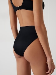 Hush Black Long Harper High Waisted Crinkle Bikini Bottoms - Image 4 of 6