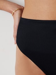 Hush Black Long Harper High Waisted Crinkle Bikini Bottoms - Image 5 of 6