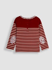 Розовый с кроликами - JoJo Maman Bébé Cotton Long Sleeve Pocket Breton Top - Изображение 2 из 3