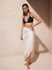 Mint Velvet White Gold Trim Sarong - Image 4 of 6