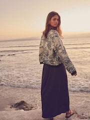 Gold Sparkle Palm Embroidered Bomber Jacket - Image 4 of 9