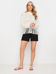 Long Tall Sally White Dark Longline Crochet Jumper - Image 2 of 5