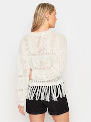 Long Tall Sally White Dark Longline Crochet Jumper - Image 3 of 5