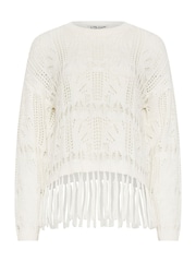 Long Tall Sally White Dark Longline Crochet Jumper - Image 5 of 5