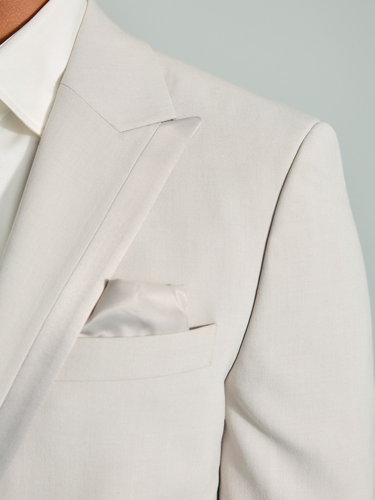 neutre - Skinny Fit Trimmed Satin Edge Smoking Veste - Image 5 of 10