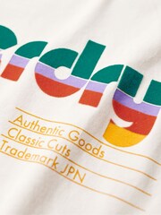 Superdry Cream 100% Cotton Retro Flock Relaxed T-Shirt - Image 7 of 7