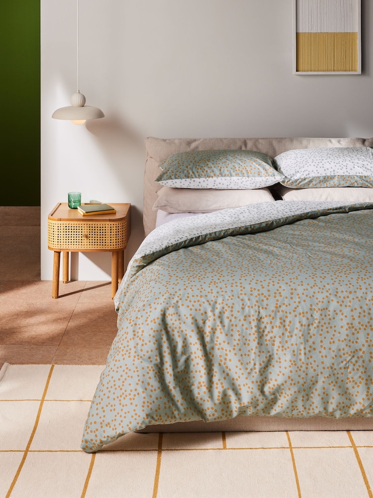 MADE.COM Grey Dotty 180 Thread Count Duvet Cover and Pillowcase Set - Image 1 of 4