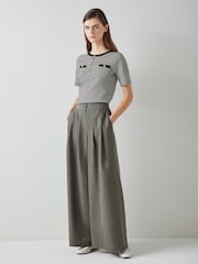 LK Bennett Black Striped Charlie T-Shirt - Image 1 of 3