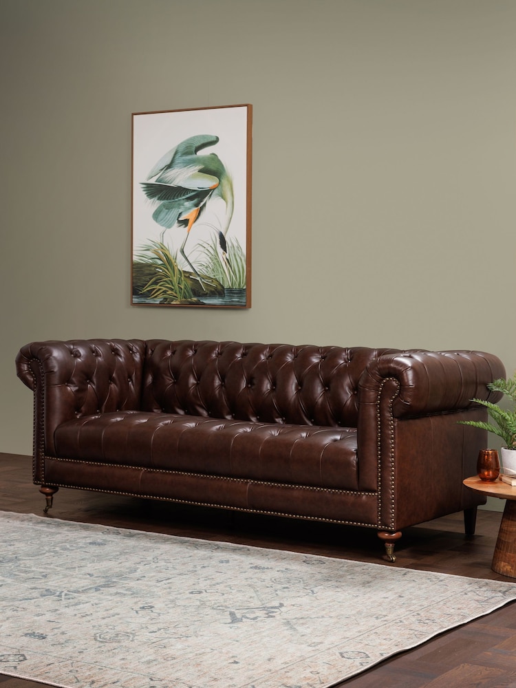 Barker and Stonehouse Brown Duchamp Leather 3 Seater Sofa - Image 1 of 6