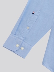 أزرق فاتح - U.S. Polo Assn. قميص أكسفورد رجالي من القطن 100% - صورة 10 من 10