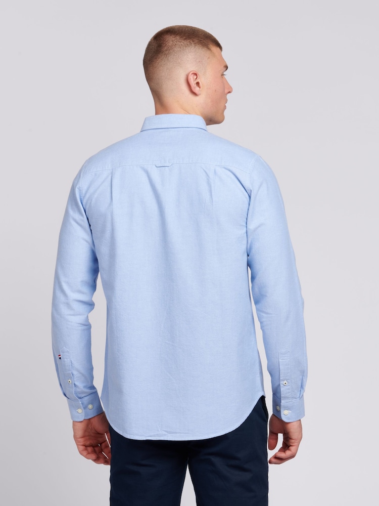 U.S. Polo Assn. Blue Light Mens 100% Cotton Peached Oxford Shirt - Image 2 of 4