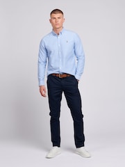 U.S. Polo Assn. Blue Light Mens 100% Cotton Peached Oxford Shirt - Image 3 of 4