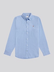 U.S. Polo Assn. Blue Light Mens 100% Cotton Peached Oxford Shirt - Image 5 of 8