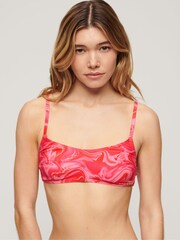 SUPERDRY Pink SUPERDRY Print Bralette Bikini Top - Image 1 of 4