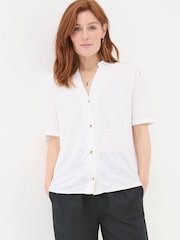 FatFace White Linen Shirt - Image 1 of 5