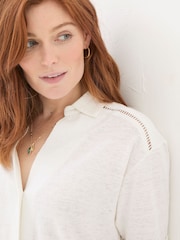FatFace White Linen Shirt - Image 4 of 5