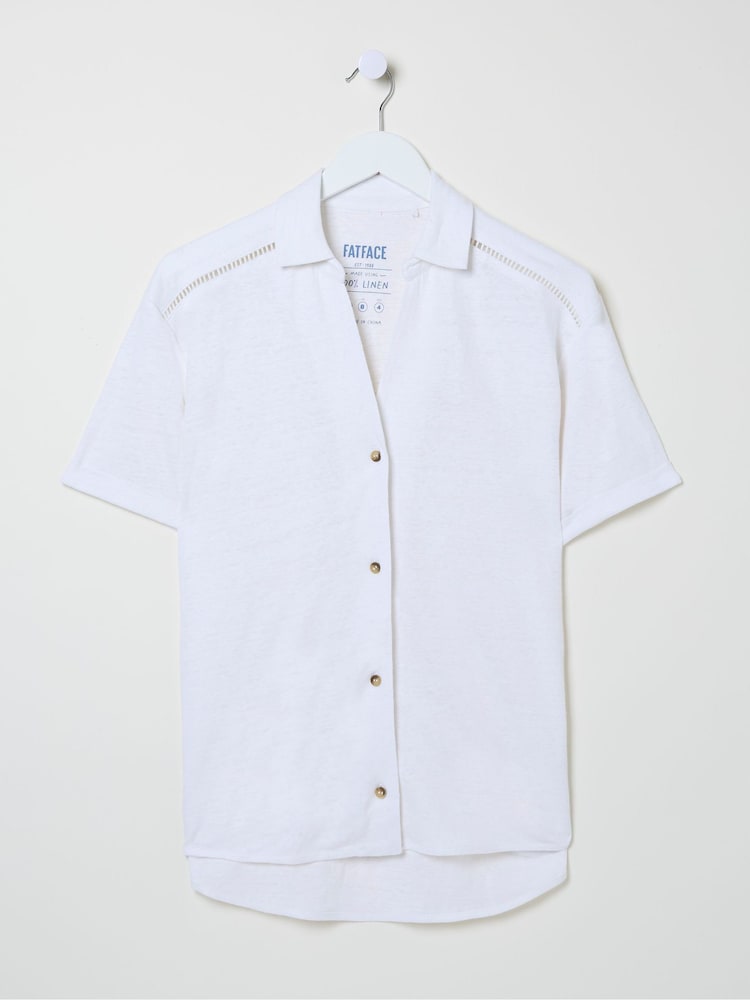 FatFace White Linen Shirt - Image 5 of 5