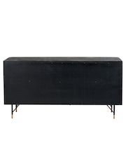 Pacific Black Fiji Acacia Wood and Rattan 4 Door Sideboard - Image 5 of 6