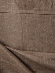 Reiss Brown Piper Linen Pleat Detail Mini Dress - Image 6 of 6