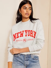 Friends Like These Cream Long Sleeve Cosy Jersey Logo Sweatshirt - Image 1 of 4