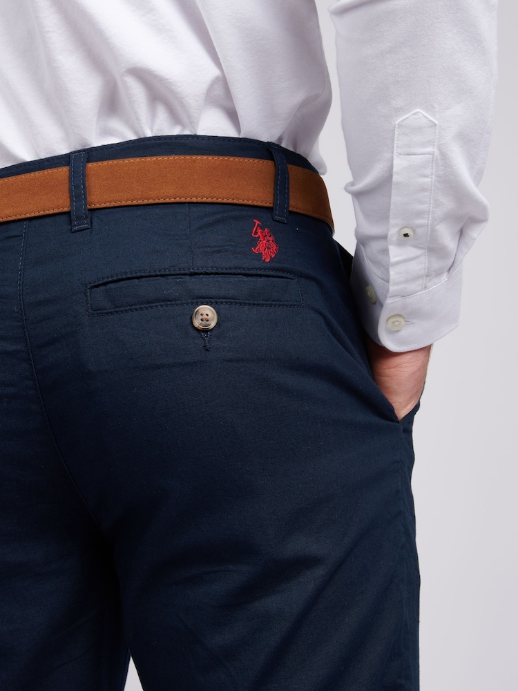 U.S. Polo Assn. Blue Mens Linen Blend Chinos - Image 2 of 6