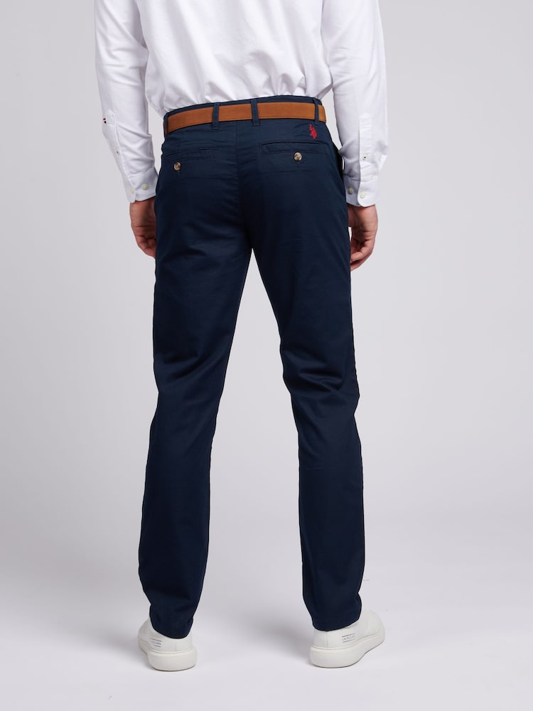 U.S. Polo Assn. Blue Mens Linen Blend Chinos - Image 4 of 6