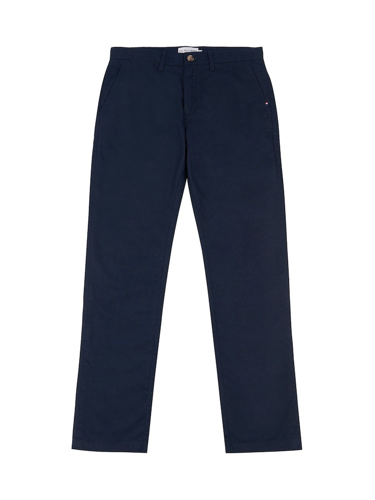 U.S. Polo Assn. Blue Mens Linen Blend Chinos - Image 5 of 6