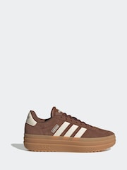 adidas Brown/White VL Court Bold Trainers - Image 1 of 8
