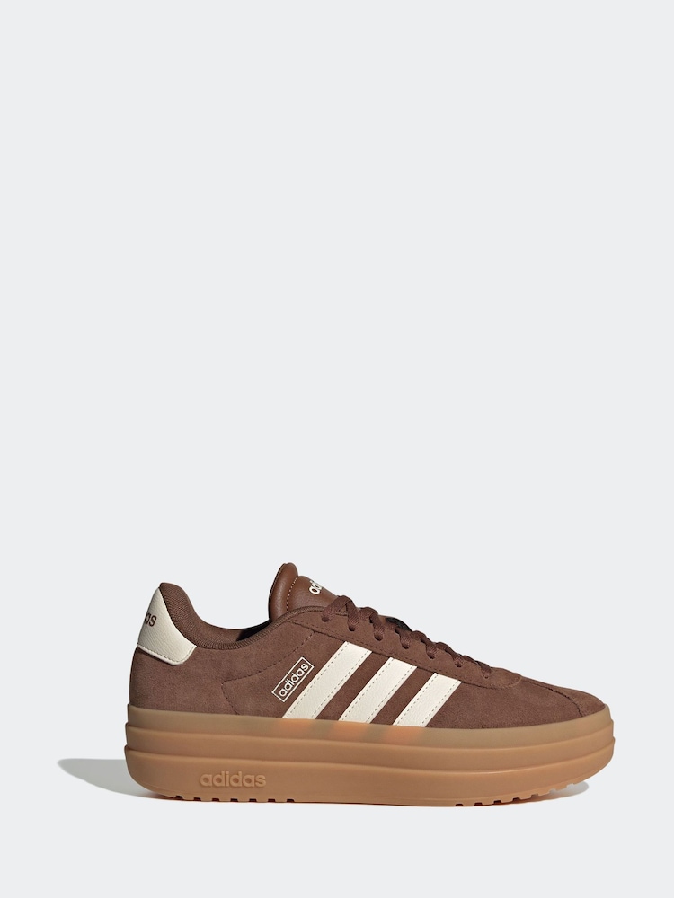 adidas Brown/White VL Court Bold Trainers - Image 1 of 8