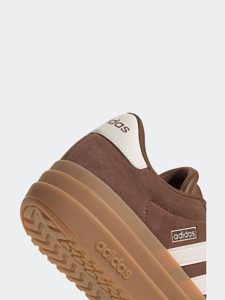 adidas Brown/White VL Court Bold Trainers - Image 8 of 8
