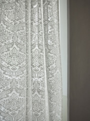 Shabby Chic by Rachel Ashwell® White Slot Header Damask Voile Curtains - Image 2 of 3