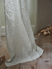 Shabby Chic by Rachel Ashwell® White Slot Header Damask Voile Curtains - Image 3 of 3