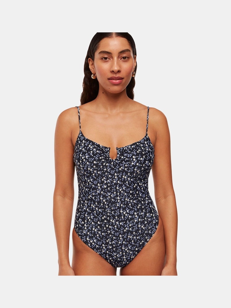 Whistles Black Forget Me Not Swimsuit - Image 1 of 5 Whistles Black Forget Me Not Swimsuit - Image 1 of 5