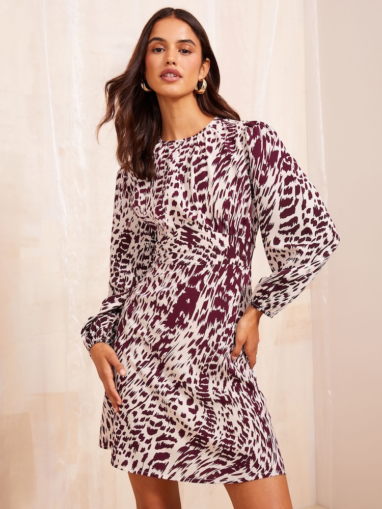 Friends Like These Red Ruffle Sleeve Mini Fit and Flare Long Sleeve Dress - Image 1 of 4