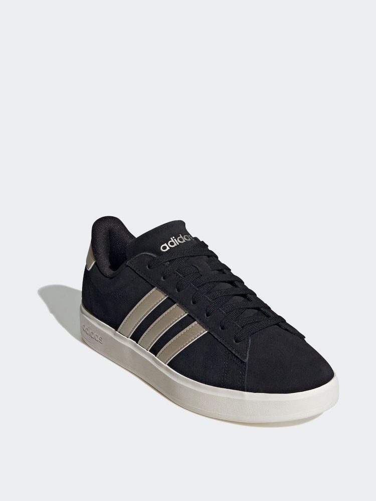 adidas Black/Pewter Grand Court 2.0 Trainers - Image 2 of 8