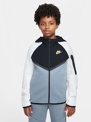 Nike Black/White Gold BeigeWhite Tech Fleece Zip Up Hoodie - Image 1 of 8