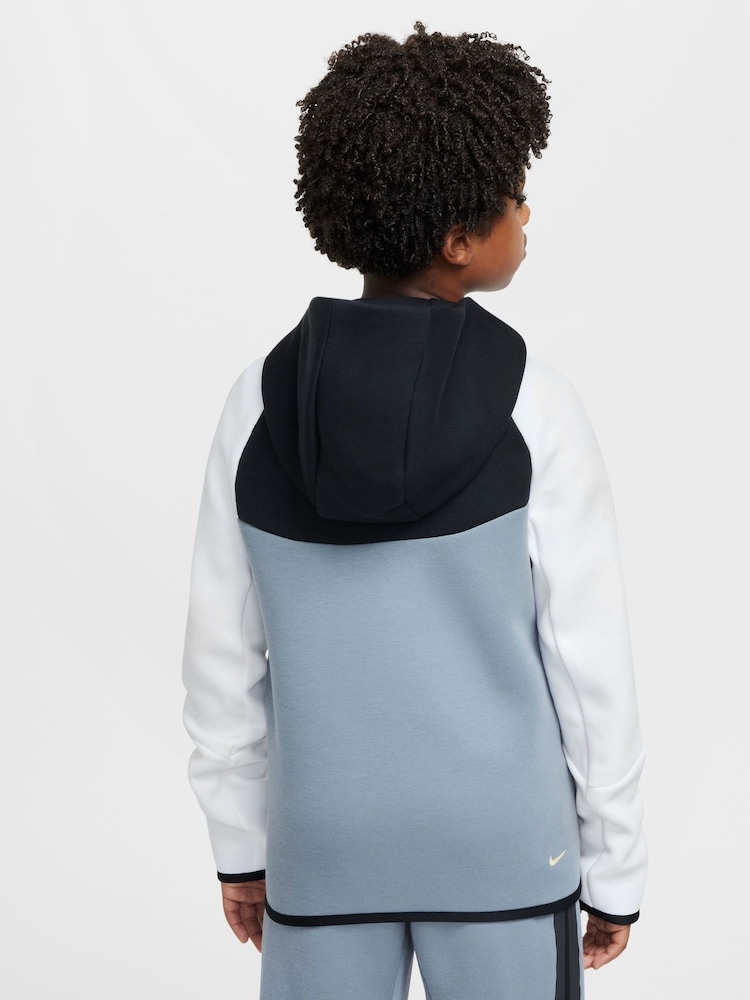 Nike Black/White Gold BeigeWhite Tech Fleece Zip Up Hoodie - Image 2 of 8