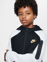 Nike Black/White Gold BeigeWhite Tech Fleece Zip Up Hoodie - Image 3 of 8