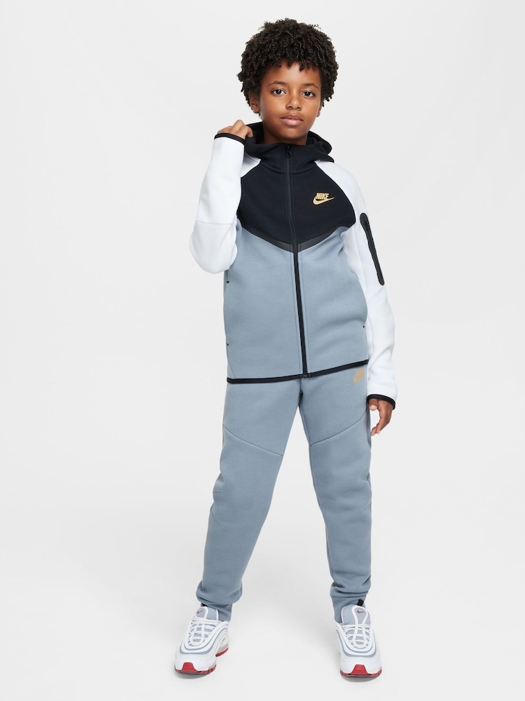 Nike Black/White Gold BeigeWhite Tech Fleece Zip Up Hoodie - Image 8 of 8