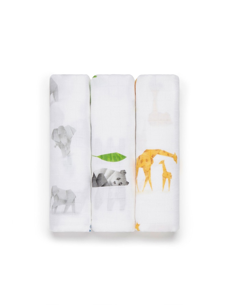 Panda London 3 Pack Origami 100% Bamboo Viscose Muslins - Image 2 of 4