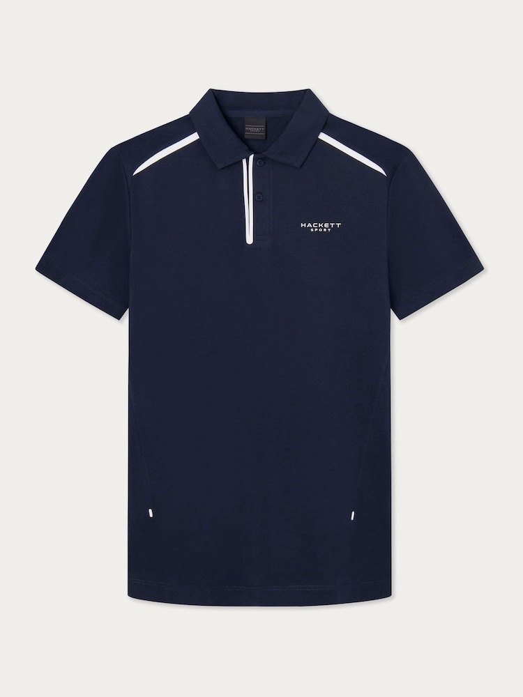 Hackett London Men Blue Short Sleeve Polo Shirt - Image 1 of 3
