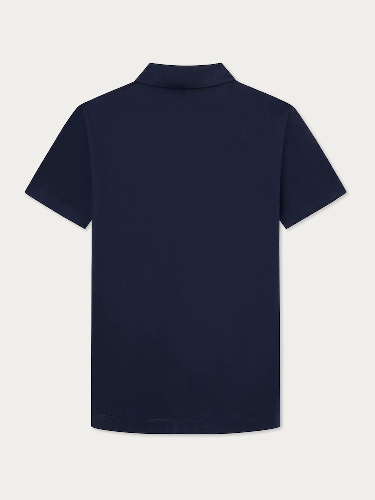 Hackett London Men Blue Short Sleeve Polo Shirt - Image 2 of 3