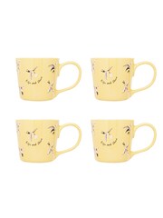 Cath Kidston Set of 4 Yellow Love Birds Dolly Mugs - Image 1 of 4